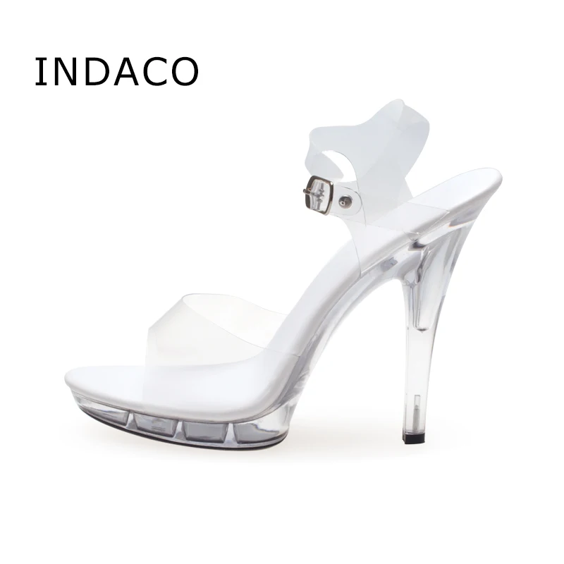туфли женские на каблуке прозрачный босоножки платформе 12cm INDACO|sandals platform|heel