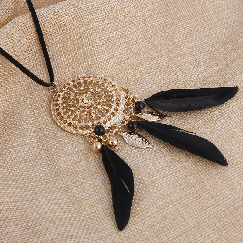 Модное колье с перьями эффектные ожерелья и кулоны женские кожаные ювелирные