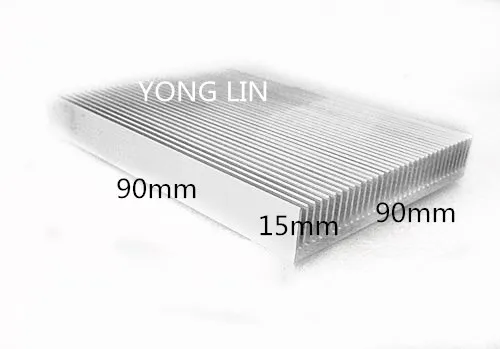 Алюминиевый радиатор для рассеивания тепла 90x90x15 мм, рассеиватель для 20-50 Вт горячего рассеивания, светодиодный дисплей с подсветкой