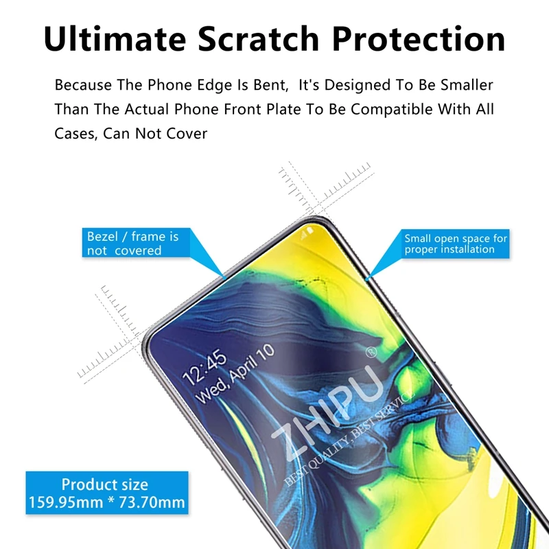 Закаленное стекло для samsung Galaxy A80 защита экрана 2.5D 9 H закаленное 6 7 SM A805F/DS защитная