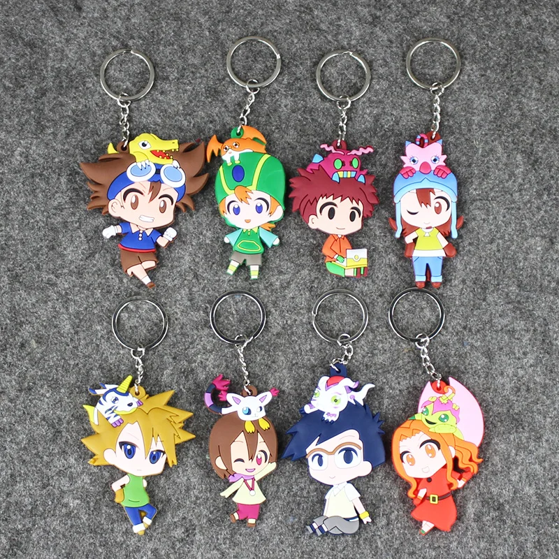 

Брелок «Приключения Digimon» 8 шт./лот, детские игрушки, брелок TAICHI YAMATO Agumon Patamon, подвесные игрушки с животными