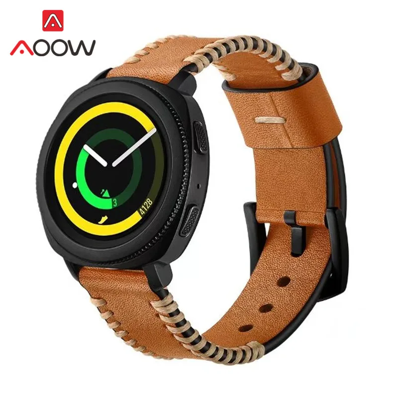 Ремешок из натуральной кожи для Samsung Gear Sport S2 S4 быстросъемный сменный Браслет
