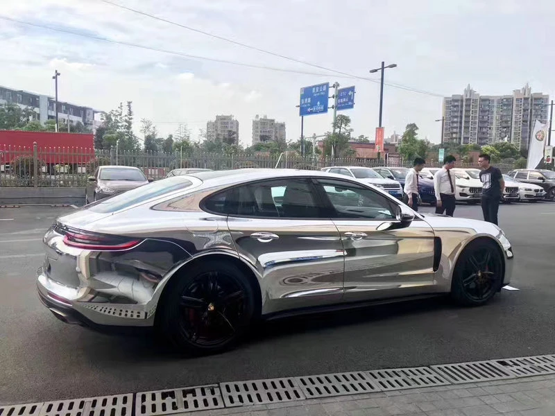 Серебряная зеркальная Хромовая Гальваническая виниловая Автомобильная