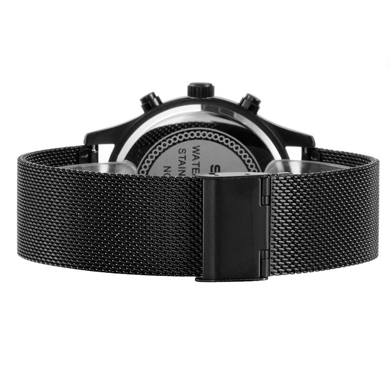 SKONE Марка Для мужчин часы простое платье кварцевые Мужчин стальной сетки ремешок