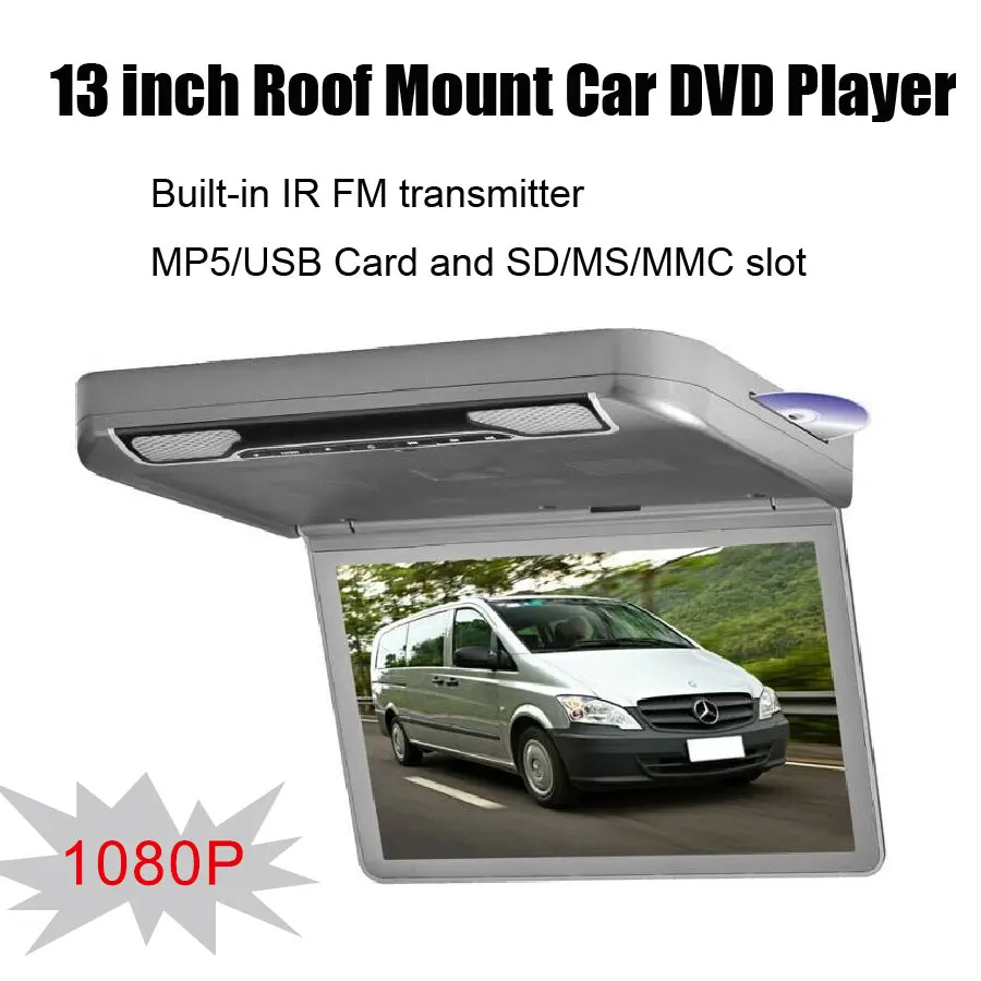13 дюймовый автомобильный DVD плеер с креплением на крышу встроенный ИК FM