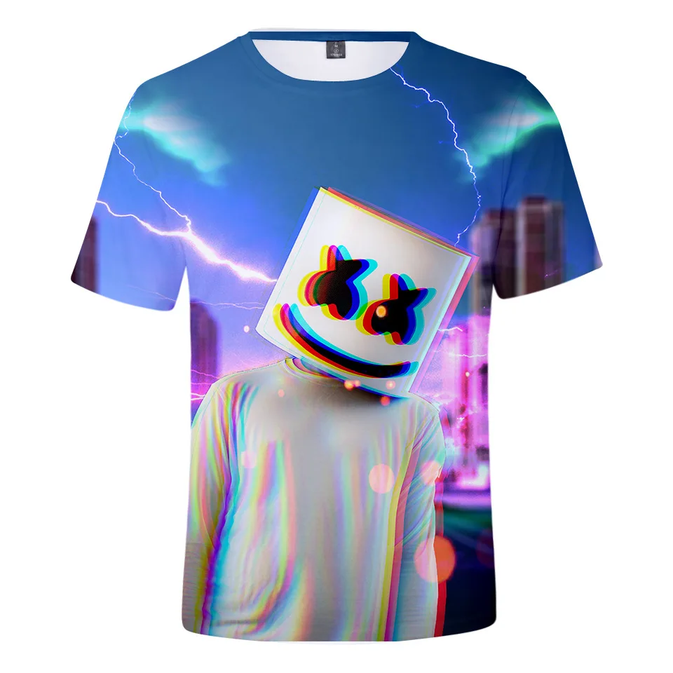 New Arrive Marshmello 3D T-shirt Cosplay Costume Men/women Fashion Hip Hop Harajuku Summer Short Sleeve Tops Tees |