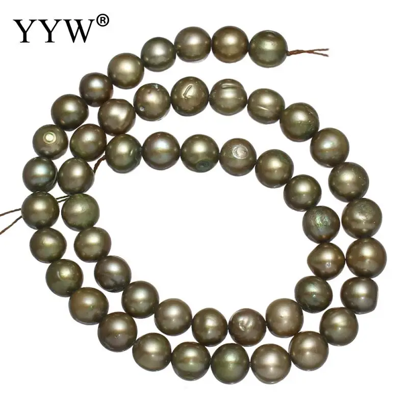 Культивированный картофель пресноводного жемчуга бусины зеленый 8 9 мм прибл. 0