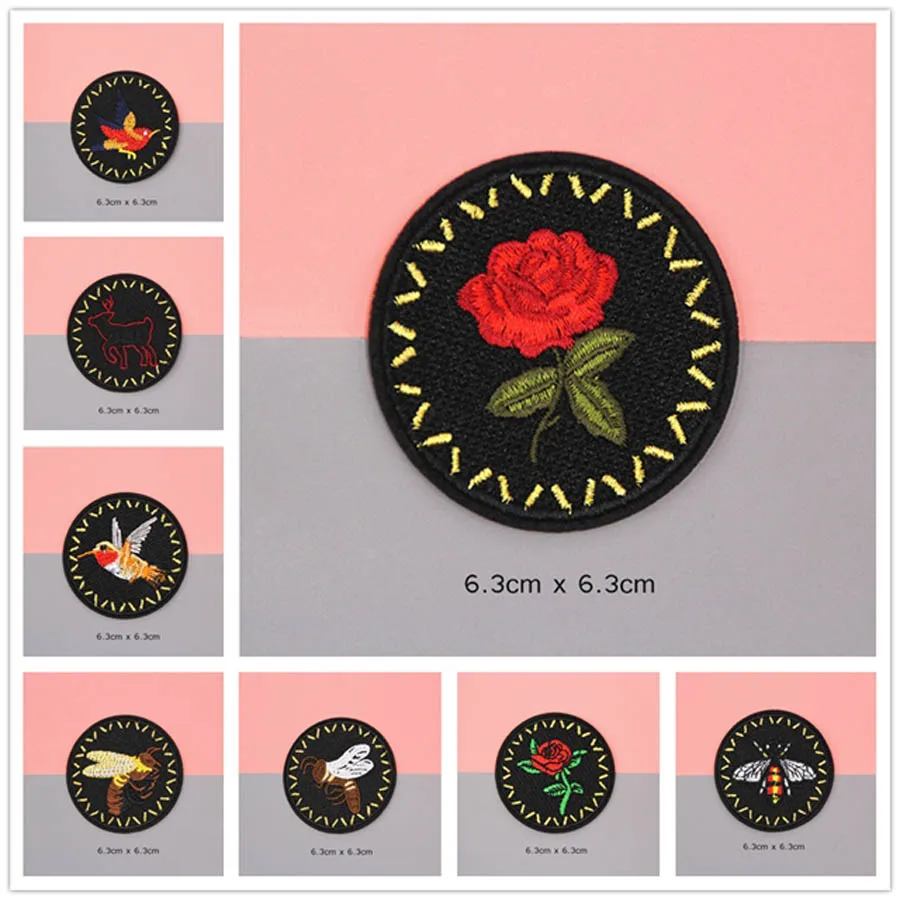 

Bird Bee Flower Patches Cap Shoe Iron On Embroidered Appliques DIY Apparel Accessories Patch For Clothing Fabric Badges BU168