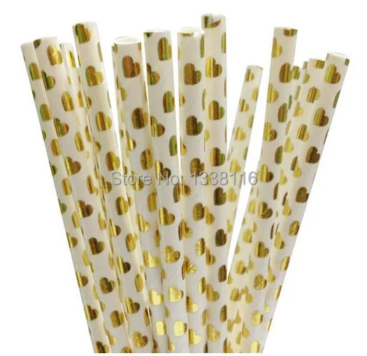 Полосатые Бумажные соломинки из фольги с серебряными блестками 25 шт.|straws for