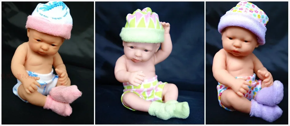 

25 CM Baby Reborn Dolls Vinyl Baby Doll Toys Little Girl Boy Shower Dolls Kid's Playmates Christmas Birthday Gifts