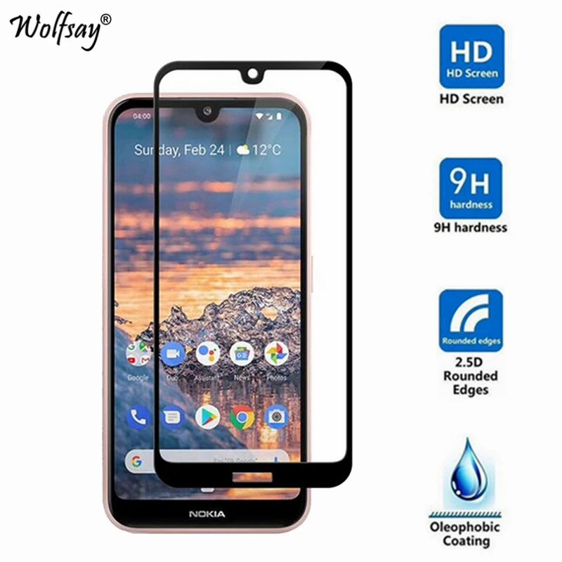 2 шт. полное клеевое покрытие стекло для Nokia защита экрана закаленное пленка