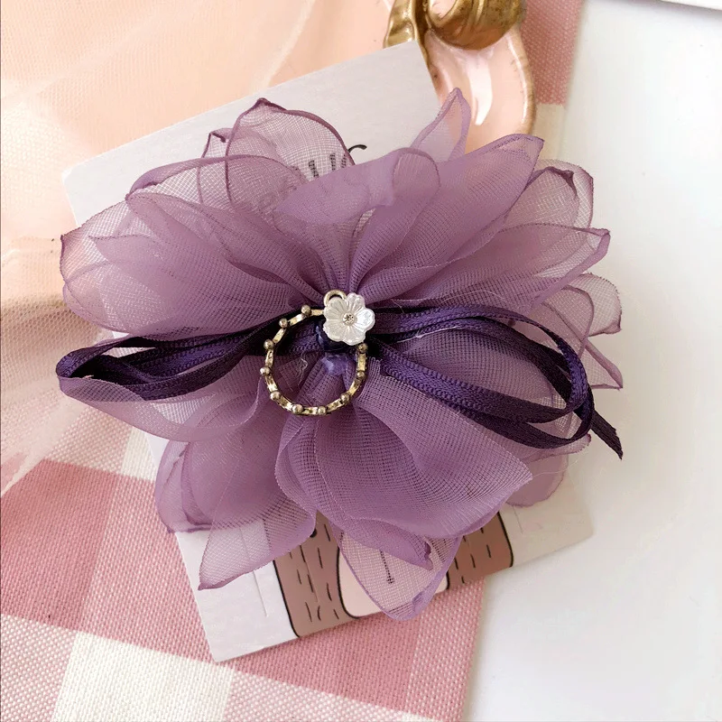 Корейская кружевная Цветочная корона боковая челка зажим аксессуары для волос