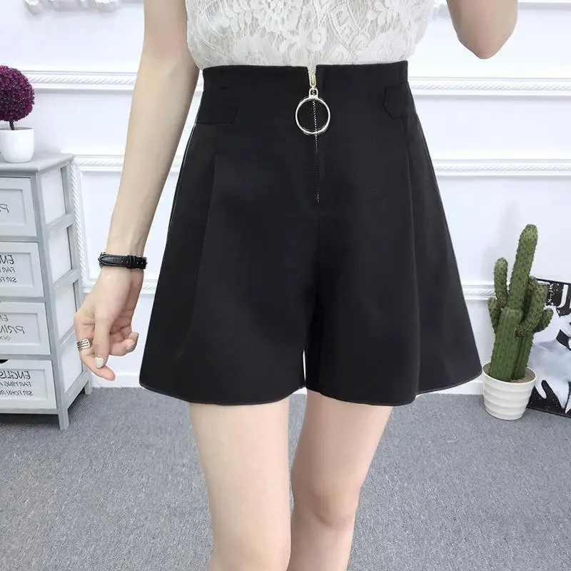 DSstyles женские летние универсальные одноцветные с высокой талией широкие на