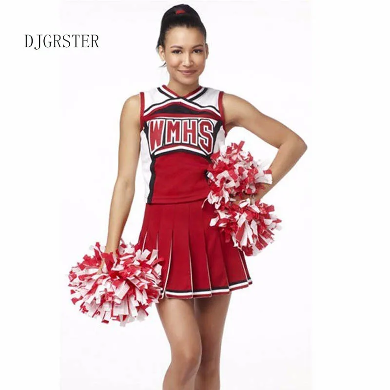 

New Baseball Cheerleading Glee Cheerleader Costume Aerobics Clothing Uniforms for Performances Halloween Fancy Dress Size S-XL
