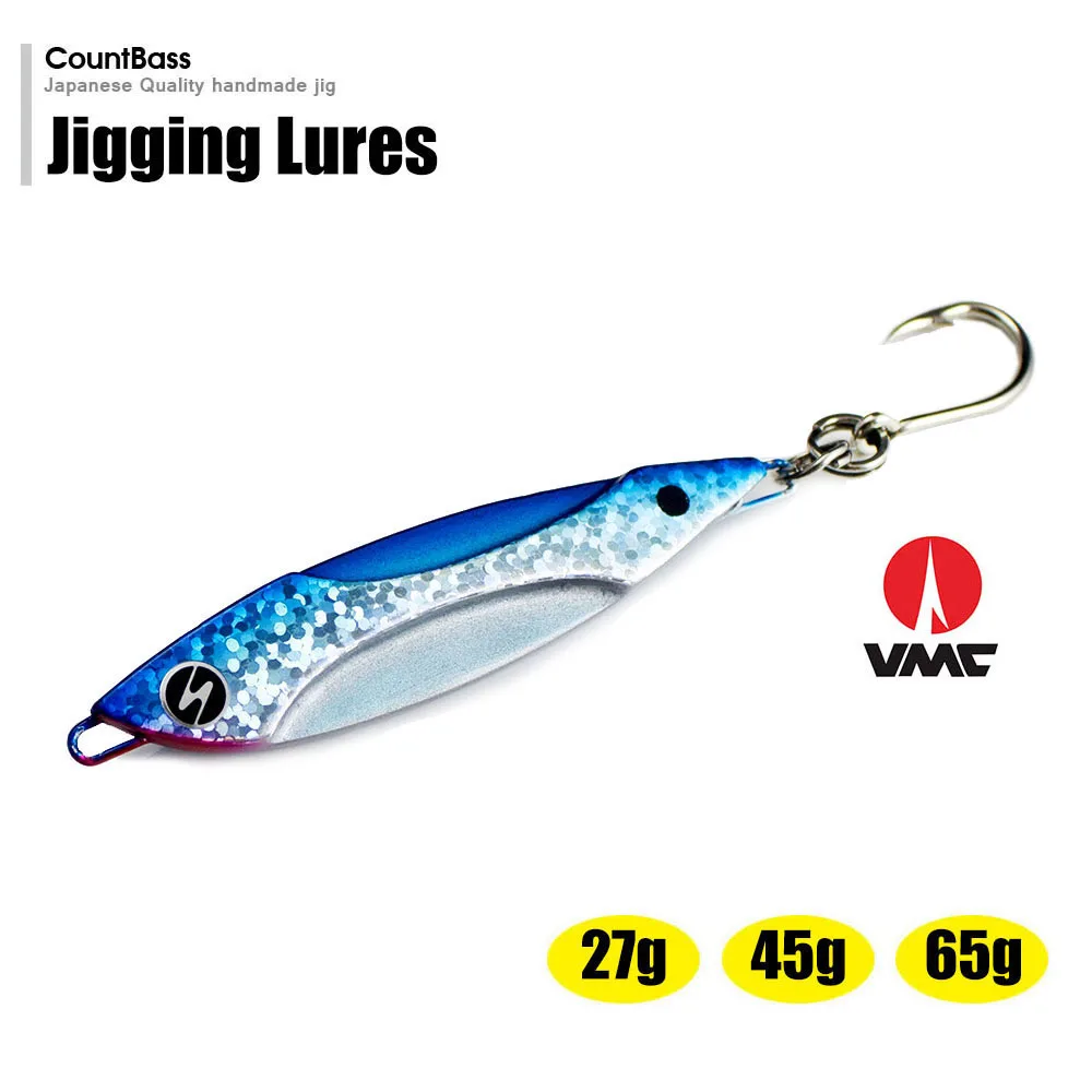 6PCS 27g 45g 65g Metal Jigs rigged VMC hook Fishing Lead Lures Snapper Jigging Sea Bass Game | Спорт и развлечения