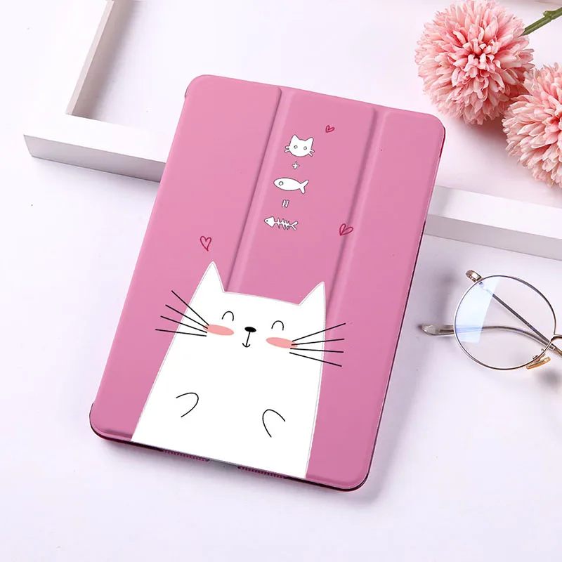 Магнитный откидной Чехол с изображением милого единорога кота для Apple iPad 9,", Чехол для iPad Air 2 из искусственной кожи, складной чехол-книжка для планшета