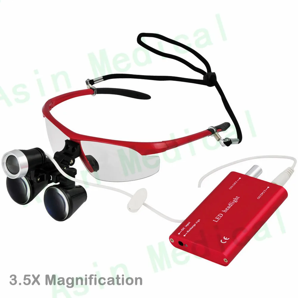 Зубная Лупа со светодиодной фары бинокулярный медицинский лупы Противотуманные