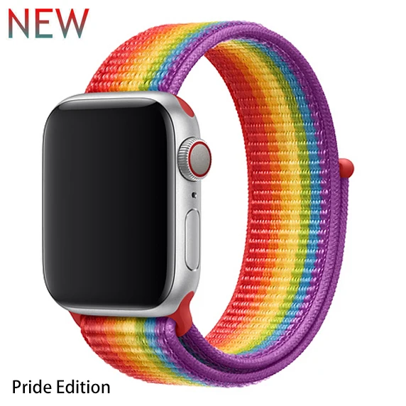 Pride Edition 40 Ремешок для apple watch band 42 мм 38 мм iwatch 4 band 44 мм 40 мм apple watch 4 3 2 1 нейлоновая петля спортивный браслет correa аксессуары - Цвет ремешка: Pride Edition 40