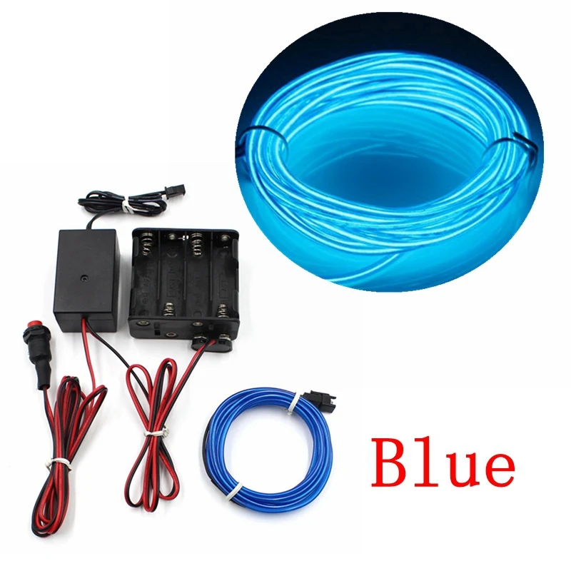 EL Wire неоновые огни водонепроницаемая светодиодная лампа гибкая канатная трубка