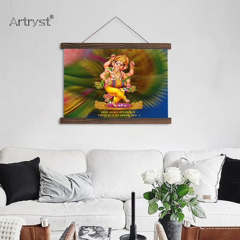 Artryst прокрутка живопись ganesh chaturthi изображения HD Печать на холсте стены искусства