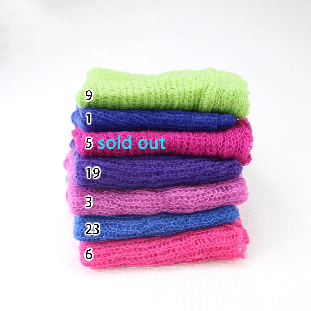 Stretch Knit Acrylic Mohair Wraps 150x50cm 5 pcs/Lot Mix Color Newborn Photography Baby Shower Gift Props | Мать и ребенок