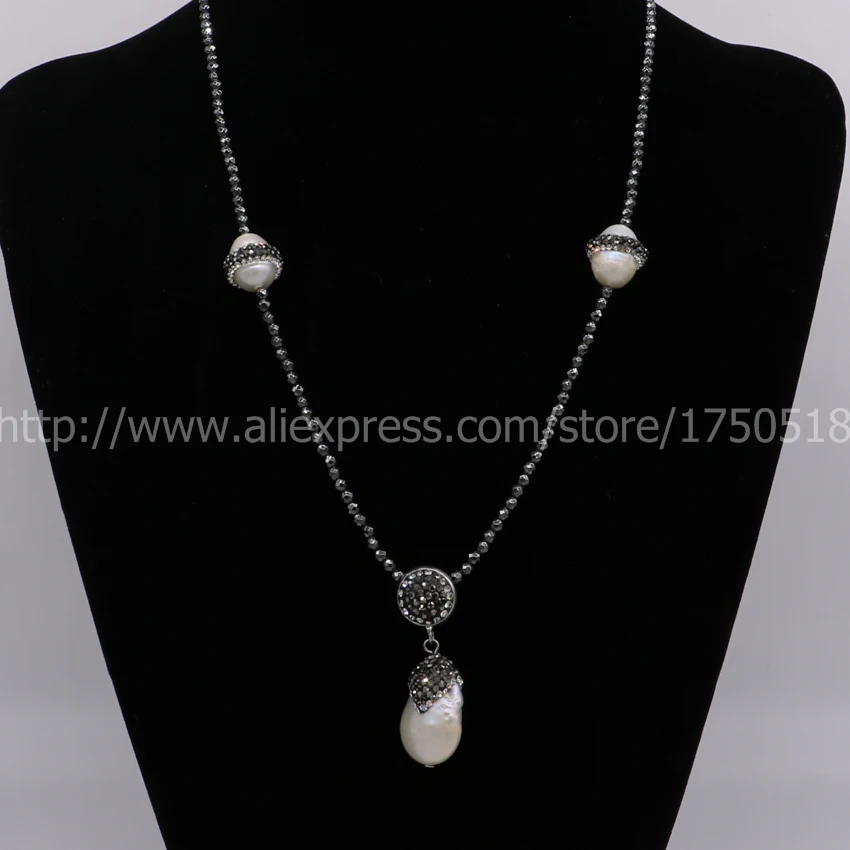 Ручной работы 4 нити натуральный жемчуг покрытый стразами и жемчужные бусины 28