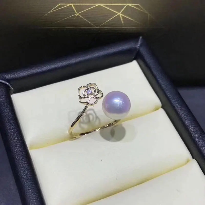 3 шт./лот нежного жемчужного цвета с цветком держателем в виде кольца S925
