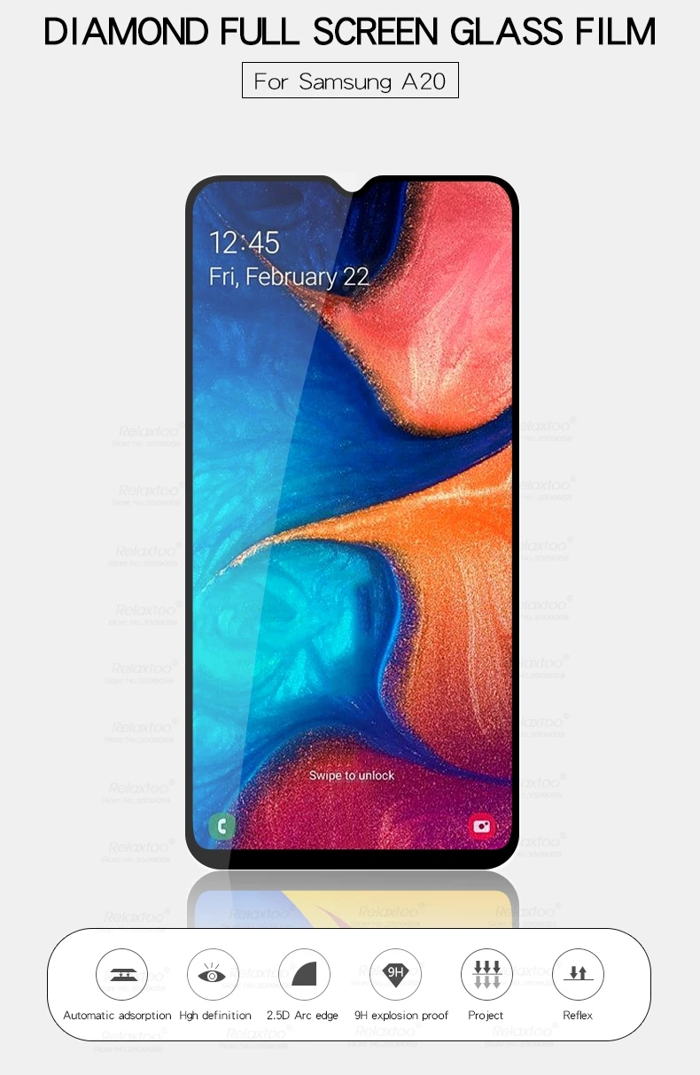Защитное стекло для samsung a20, Защитное стекло для samsung galaxy a 20 a205f/ds, защитная пленка для экрана sansung a20e a202f/ds