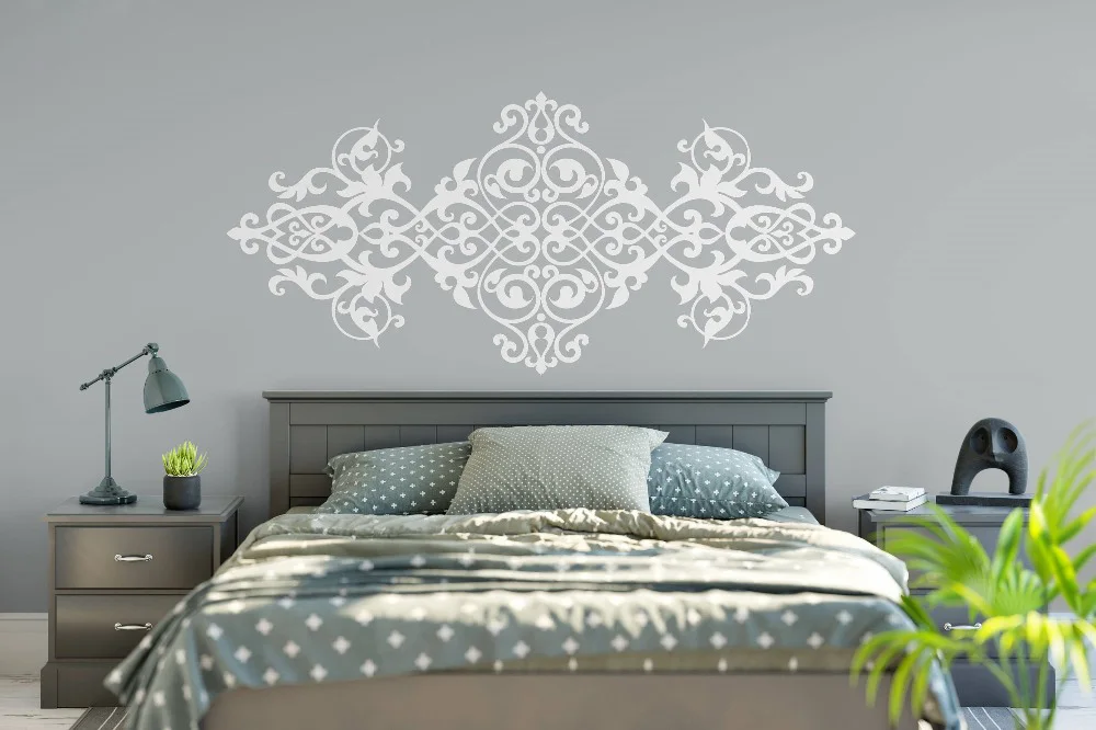 

Mandala Flower Wall Decal Vinyl Art Vintage Headboard Wall Stickers Baroque Style Design Bedroom Home Decor Waterproof W482