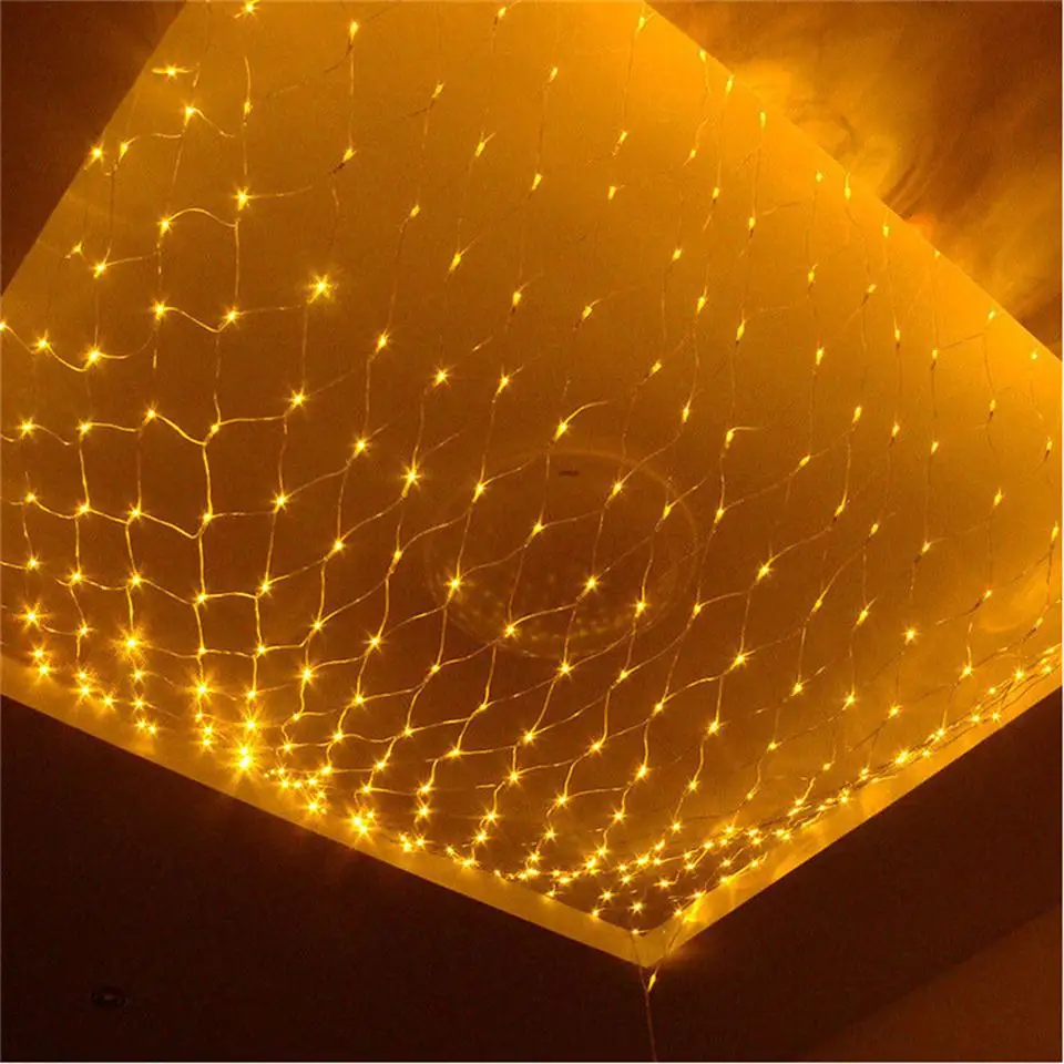 1,5X1,5 м 96LED строки открытый Рождественский декоративные свадебные Сетка Строка Фея Шторы гирлянды полосы праздник света
