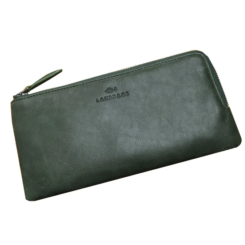 Бумажник LANSPACE из натуральной кожи модный кошелек от известного бренда кошельки с