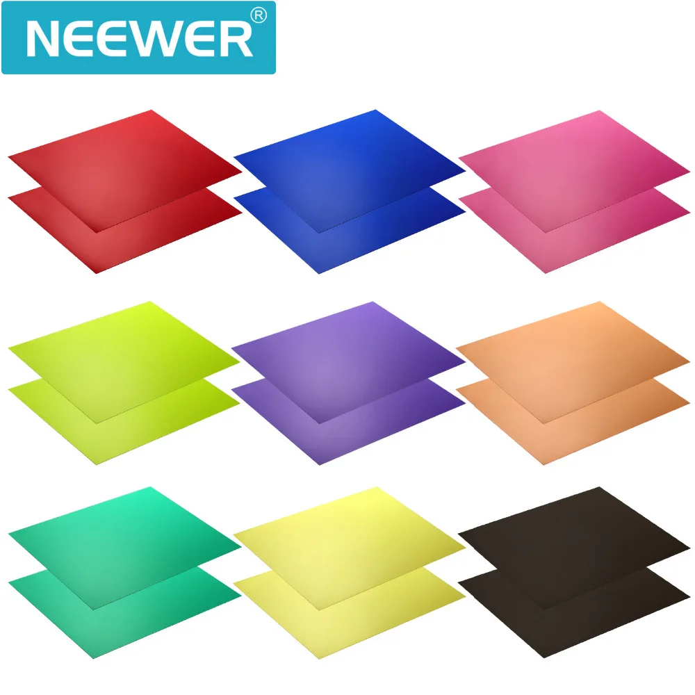 

Neewer Correction Gel Light Filter Transparent Color 12x8.5 "8 Sheet with 9 Colors for Photo Studio Strobe Flash LED Light