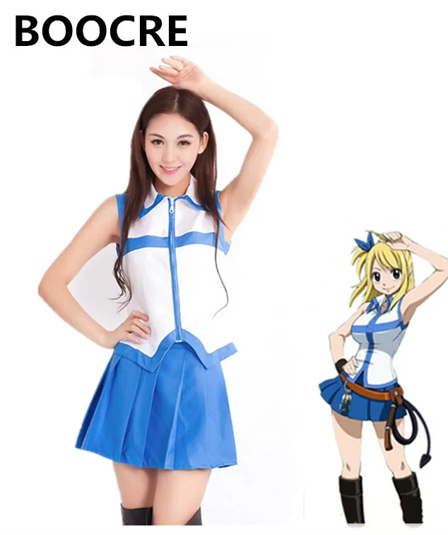 Аниме Хвост Феи Люси хартфилия форма Косплэй Хэллоуина вечерние платье костюм |