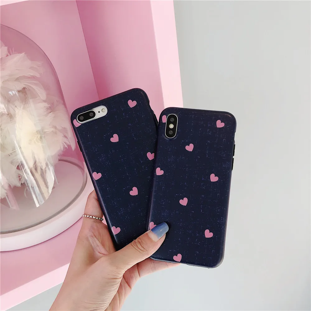 IMD мягкий чехол для телефона Iphone XS XR MAX Love Heart имитация ковбоя все включено X 8 7 6 6s Plus