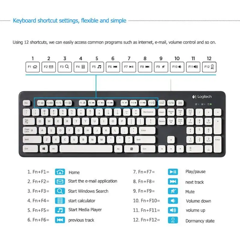 Logitech моющаяся Проводная клавиатура K310 прочный лазерный принтер для Windows