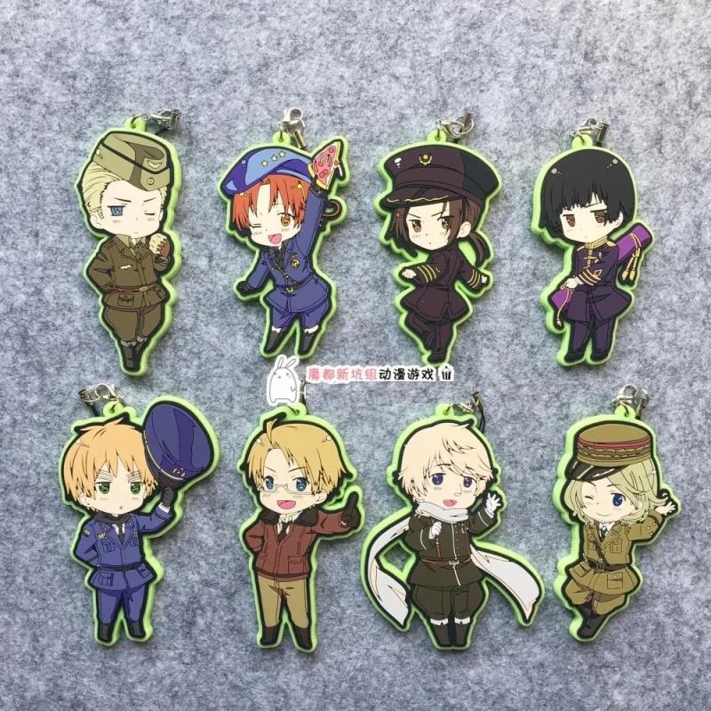 Axis Power Hetalia аниме APH мир Мерцающая форма Ver резиновый брелок|hetalia keychain|japanese animekeychain
