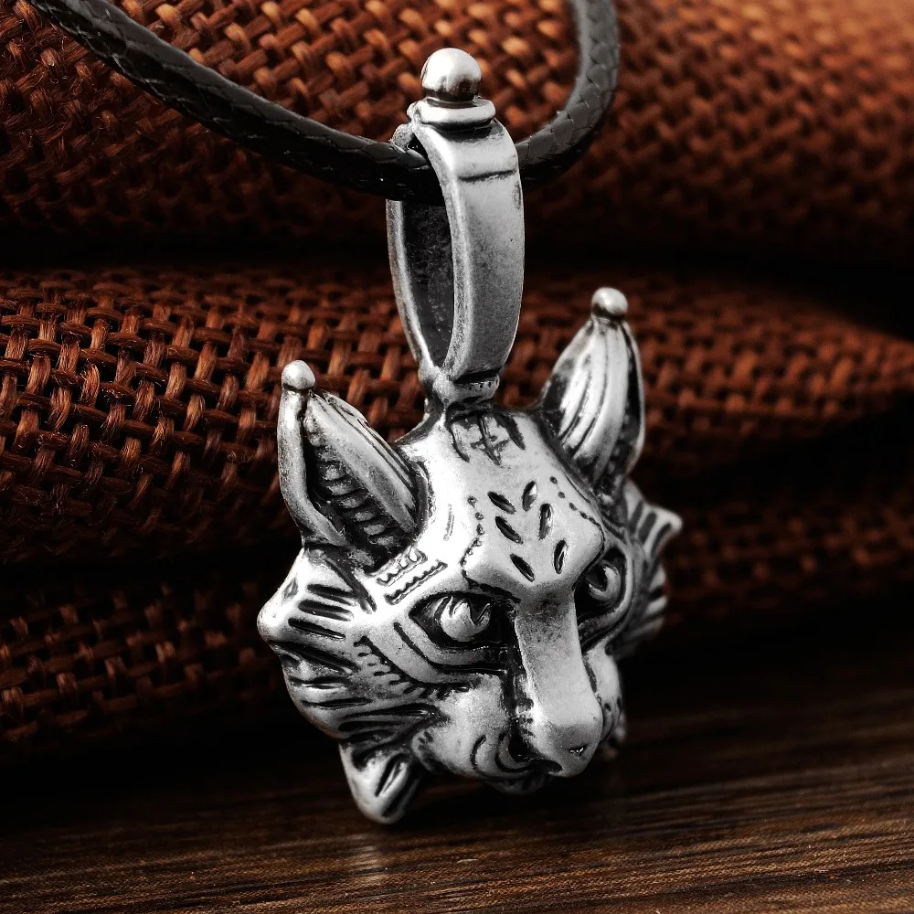 10 шт. Новый Винтаж Lynx bobcat кулон Цепочки и ожерелья Глава Подвеска Cat Jewel языческие