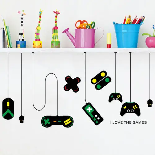 Control Freak Game Controllers Gamer Teenager Retro Boys Wall Art Sticker Decal | Дом и сад