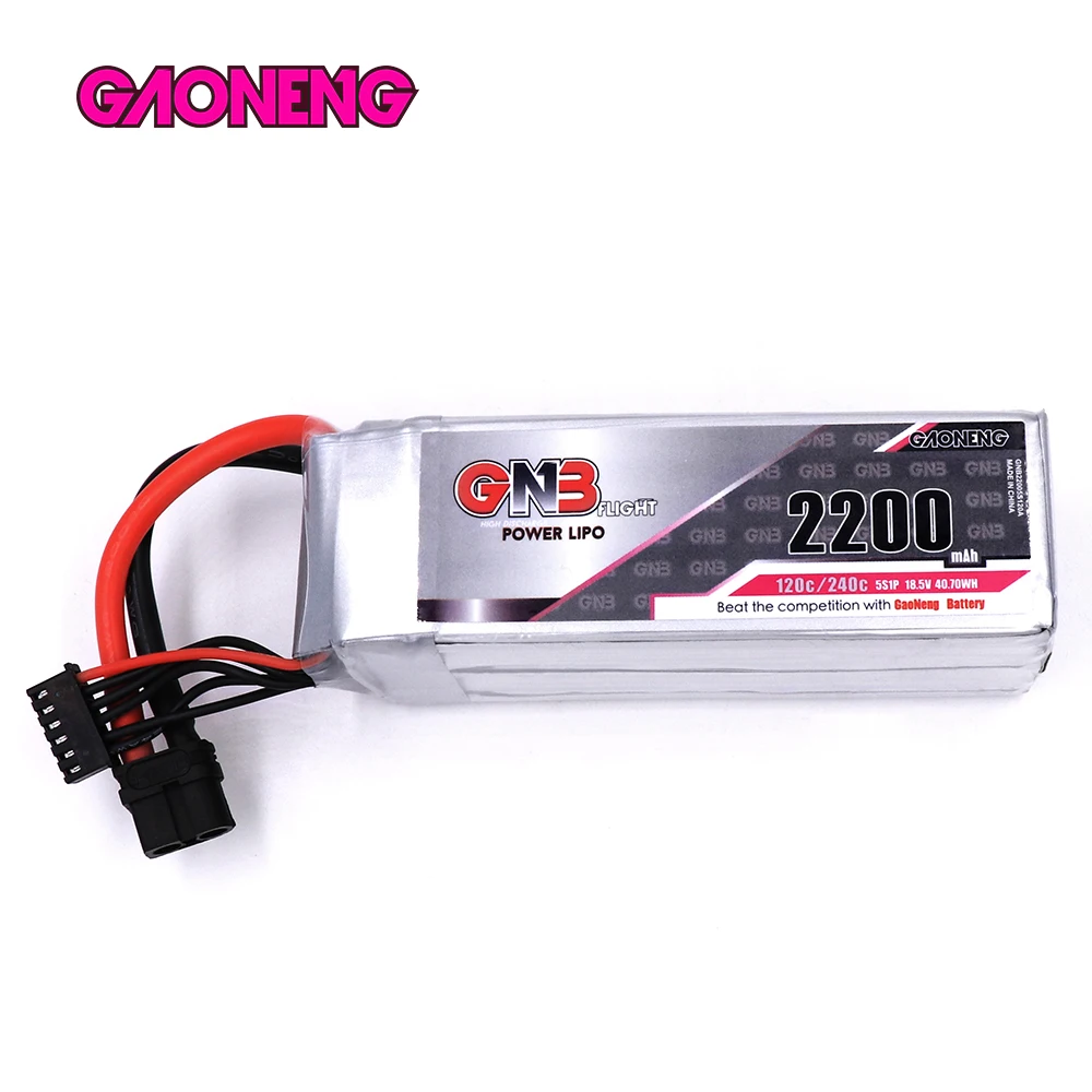 GAONENG GNB 18,5 V 2200 мА/ч, 120C 5S XT60U-F Plug Lipo Батарея для RC FPV гоночный Дрон RC самолет вертолет