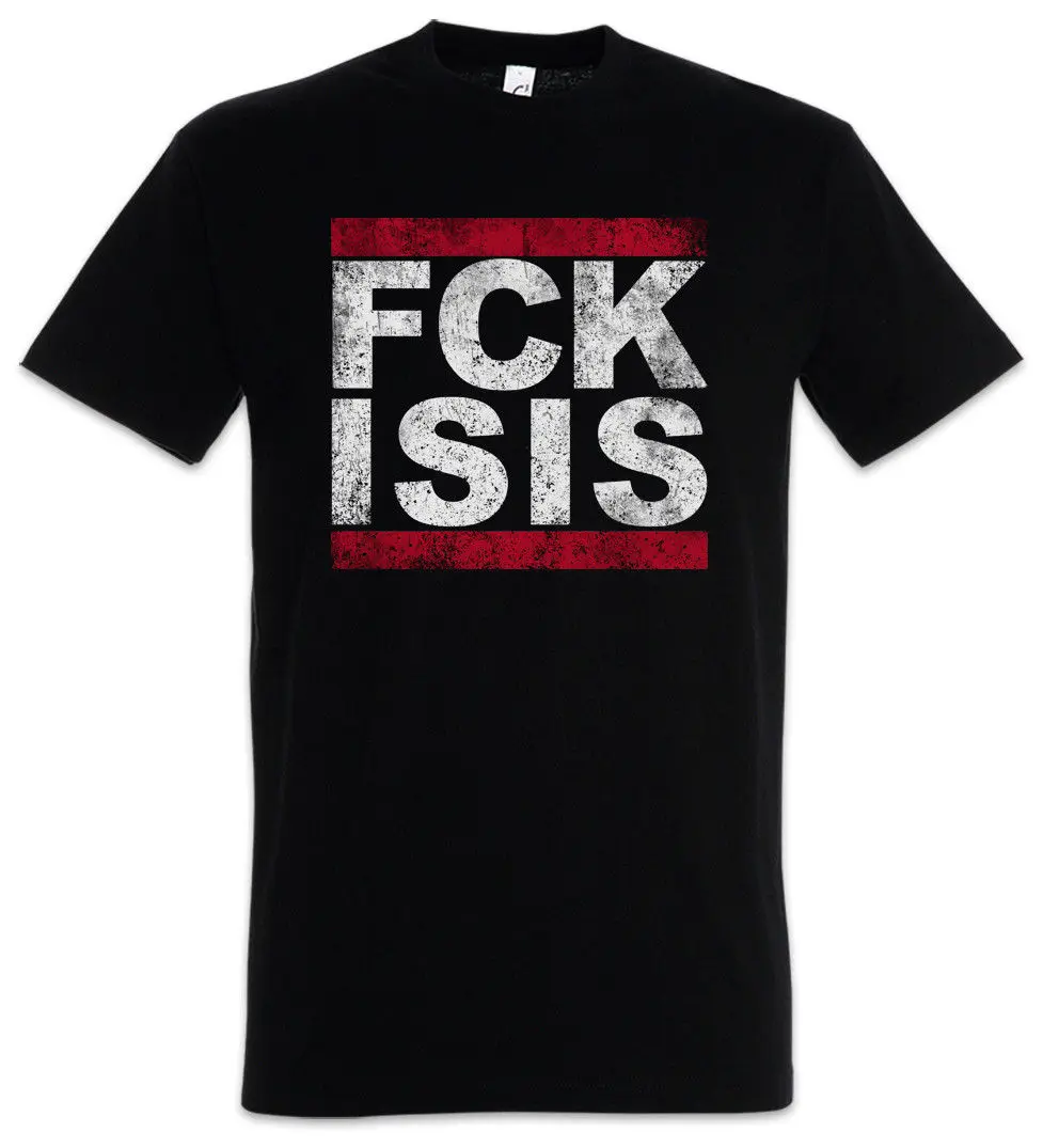 Винтажная Футболка Fck Isis Run Dmc Pro Islam Anti Terror Style Stop Is рубашка 2019 модные брендовые