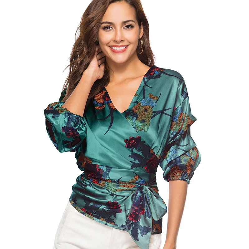 

Casual Fashion Blusas Mujer Blouse Shirt Women V-Neck Roupas Feminina Full De Moda Blusa Shirts Feminina Ladies Tops Print 2019