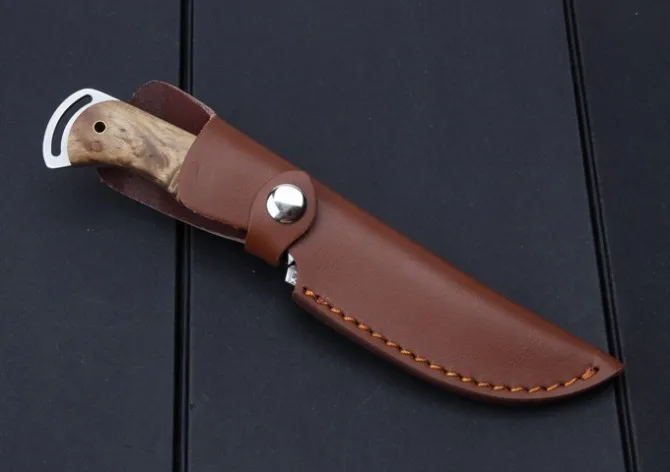 Lange Бесплатная доставка нож из дамасской стали с фиксированным лезвием лисы