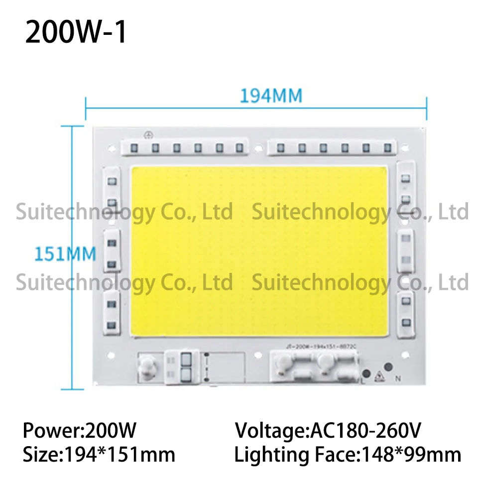 200W-1 AC220V 5 шт. светодиодный прожектор pcb AC220V алюминиевая ламповая пластина 30 Вт 50 Вт 100 Вт 150 Вт 200 Вт светодиодный панель источника освещения для наружного прожектора - Испускаемый цвет: 200W-1 AC220V