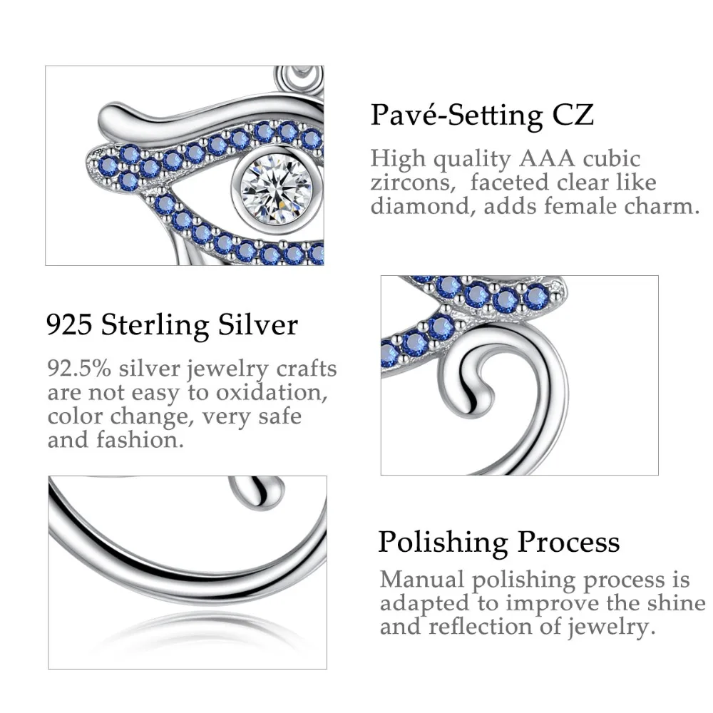 Ожерелье с кулоном глаз Хора из серебра 925 пробы|Подвески| |