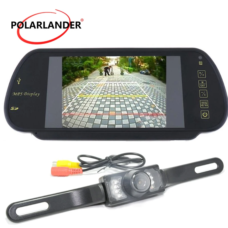 

LED Reversing Camera Wireless Transmitter Parking Monitor Long-Term Plate Night Vision 800*480 7 Inch TFT Screen HD Desktop GPS