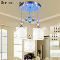 modern minimalist crystal chandelier garden bedroom creative personality three sets of chandeliers free shipping