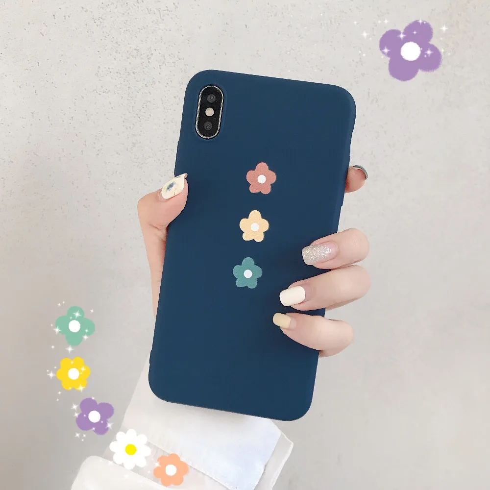 ORYKSZ Lovely Flowers Pattern Phone Case For iPhone 6 6s 8 X XS MAX XR Cover 7 plus Matte Silicon TPU Soft Fundas |