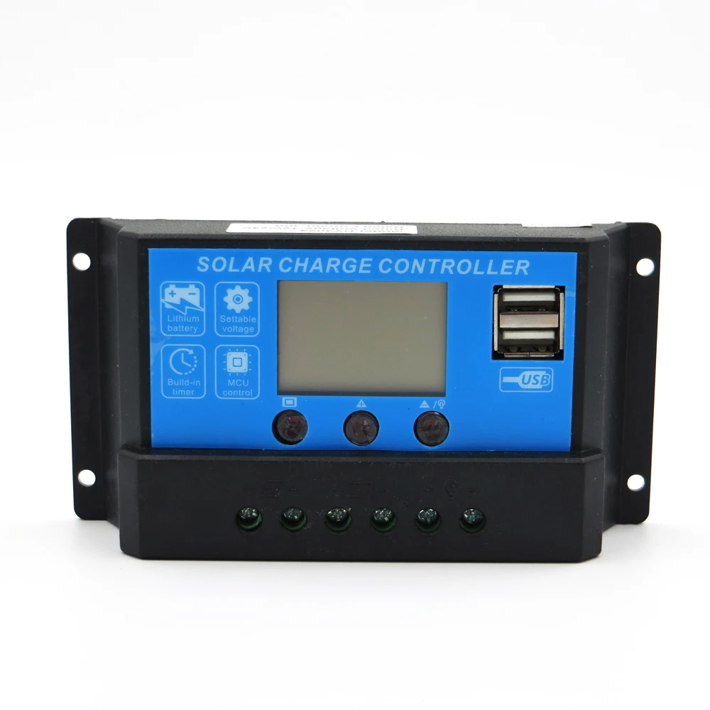 10A 20A 30A 12 V/24 V ЖК-дисплей Дисплей регулятором солнечного заряда r сил AGM гель железа литий-ионный аккумулятор PWM регулятором солнечного заряда контроллер USB 5V