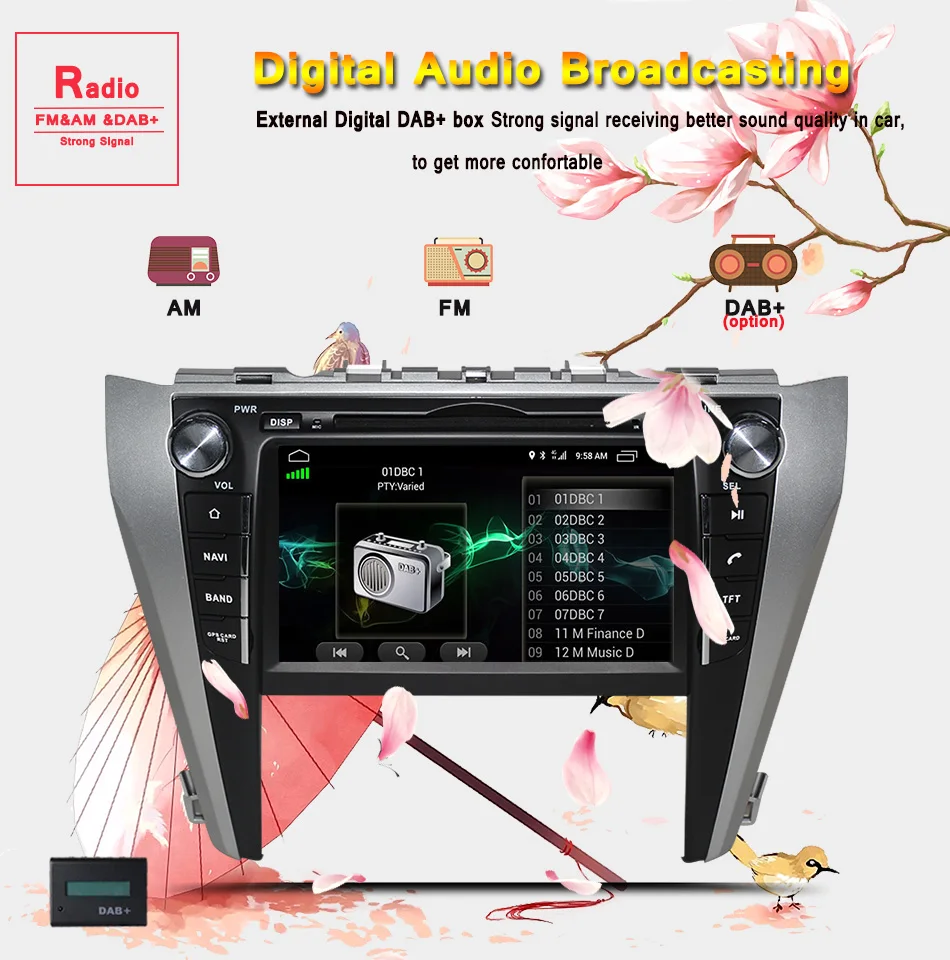 1024*600 2 Din Восьмиядерный " Android 9,0 автомобильный DVD gps навигатор для Toyota Camry- головное устройство автомобиля стерео радио