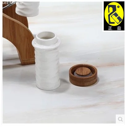 Креативный керамический горшок для приправ с колесиком обозрения и бамбуковой